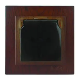 Розетка Nilson Touran горіх 1-на з заземленням з кришкою ( 24271018 )