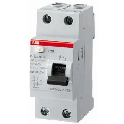 УЗО ABB FH202 AC-25/0,03, 25 А, 30 мА, AC УЗО ABB FH202 AC-25/0,03, 25 А, 30 мА, AC