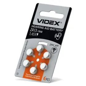 Воздушно-цинковая батарейка Videx ZA13 (PR48) (ZA13 (PR48) B6) 6 шт