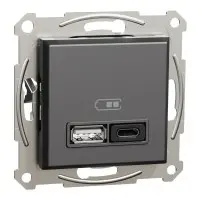 USB розетка Schneider Electric Asfora EPH2700471 USB/Type-C 3А 45Вт антрацит USB розетка Schneider Electric Asfora EPH2700471 USB/Type-C 3А 45Вт антрацит