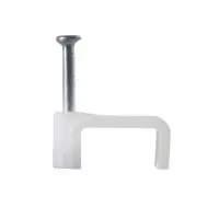 Кабельная скоба Аско-Укрем 10мм плоска белая 100шт (A0150030021)