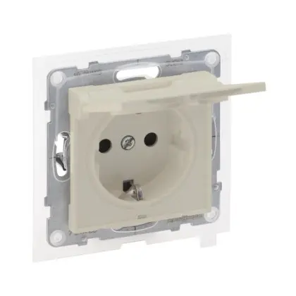 Розетка IP44 2К+З 16А/250В з кришкою Legrand SUNO (слонова кістка) 721223