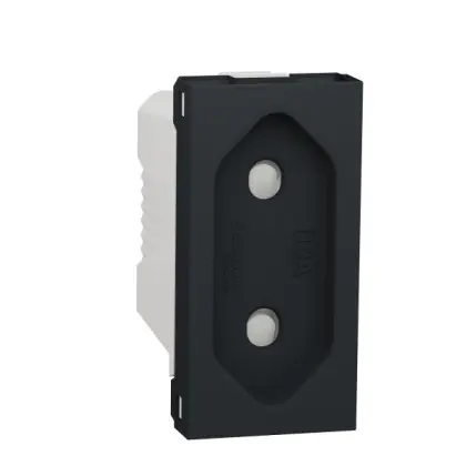 Розетка Schneider Electric Unica New NU303154 со шторками винтовой зажим 1м антрацит Розетка Schneider Electric Unica New NU303154 со шторками винтовой зажим 1м антрацит