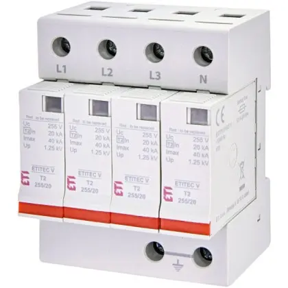 Ограничитель перенапряжения ETI 002442956 ETITEC V T2 255/20 (4+0) Ограничитель перенапряжения ETI 002442956 ETITEC V T2 255/20 (4+0)