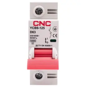 Автоматический выключатель CNC YCB9-125 1Р 63А 10kA D