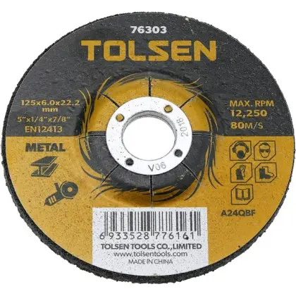 Шлифовальный диск по металлу Tolsen (76303) 125х6.0х22.2мм Шлифовальный диск по металлу Tolsen (76303) 125х6.0х22.2мм