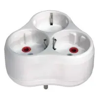 Тройник Neomax белый с заземлением (NX1014)