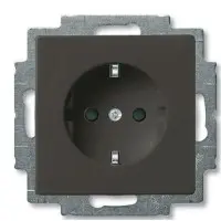Розетка ABB Basic 55 2CKA002011A6142 20 EUC-95-507 с заземлением (черный шато)