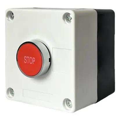 Одноместный пост управления Promfactor FP4-BOX1W4 с металлической кнопкой "STOP"