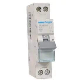 Автоматический выключатель Hager MLN506 6кА C 6A 1P+N