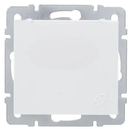 Розетка Lezard Rain (703-0288-123B) с крышкой с з/к ПБТ (белая)