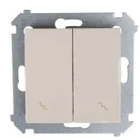 Двокнопковий прохідний вимикач Kontakt Simon Simon 54 Premium DW6/2.01/41 (кремовий) Двокнопковий прохідний вимикач Kontakt Simon Simon 54 Premium DW6/2.01/41 (кремовий)