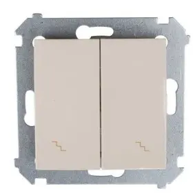 Двухкнопочный проходной выключатель Kontakt Simon Simon 54 Premium DW6/2.01/41 (кремовый)