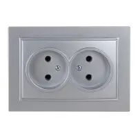 Розетка Nilson Thor срібло 2-на без заземлення ( 27131024 )