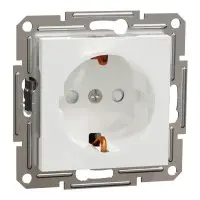 Розетка з заземленням та шторками Schneider Electric Asfora без рамки біла (EPH2970221)
