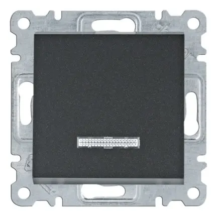 Однополюсный выключатель Hager WL0213 Lumina 10АХ/230В с подсветкой (черный)