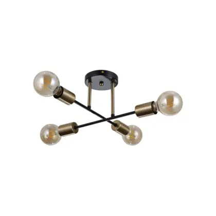 Люстра Italux PND-4052-4-BL-HBR Formio E27 4x40W IP20 латунна