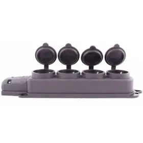 Каучуковая четырехместная колодка E.Next e.socket.rubber.029.4.16 16А с заземлением и защитной крышкой (s9100039)