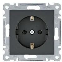 Розетка Hager WL1053 Lumina 16А/230В с з/к (черная)