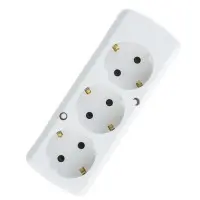 Колодка SEZ GN-370S S BI на 3 гнезда с заземлением белая