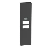 Лицьова панель подвійної USB розетки Bticino Living Now KG13C на 1 модуль (чорна)