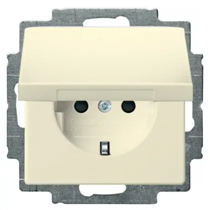 Розетка ABB Basic 55 20 EUK-92-507 із заземленням та кришкою (слонова кістка) Розетка ABB Basic 55 20 EUK-92-507 із заземленням та кришкою (слонова кістка)