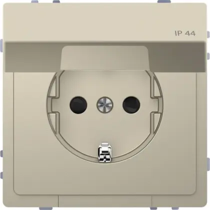 Розетка с заземлением Schneider Electric D-Life MTN2314-6033 с крышкой IP44 сахара
