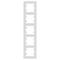 Вертикальная пятиместная рамка Hager WL5650 Lumina-Intense 5X (белая)
