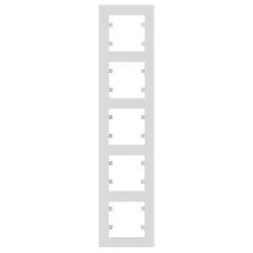 Вертикальная пятиместная рамка Hager WL5650 Lumina-Intense 5X (белая)