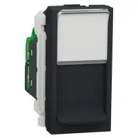 Одинарная компьютерная розетка Schneider Electric NU341054 RJ45 cat.5e UTP с полем для надписи 1М (антрацит)