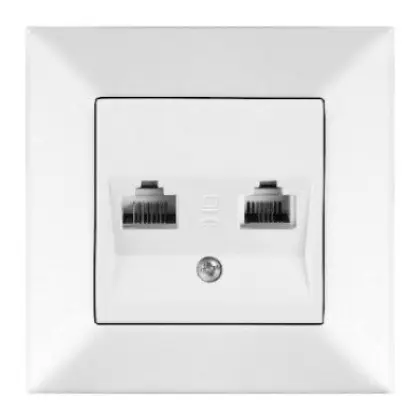 Розетка компьютер-телефон Meridian, RJ45 Cat.5e - RJ11 Cat.3, белый Розетка компьютер-телефон Meridian, RJ45 Cat.5e - RJ11 Cat.3, белый