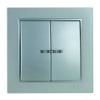 Выключатель Nilson Thor серебро 2кл с подсветкой ( 27131004 )