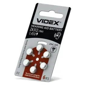 Воздушно-цинковая батарейка Videx ZA312 (PR41) (ZA312 (PR41) B6) 6 шт