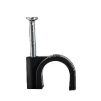 Кабельная скоба Аско-Укрем 7мм кругла черная 100шт (A0150030037)