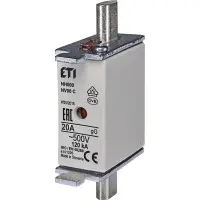 Запобіжник ETI 004181206 NH-000/gG 20A 500V KOMBI Запобіжник ETI 004181206 NH-000/gG 20A 500V KOMBI
