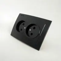 Розетка Nilson Touran чорна 2-на без заземлення ( 24221024 )
