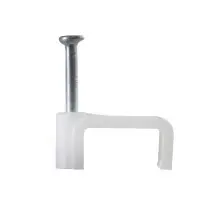 Кабельная скоба Аско-Укрем 12мм плоска белая 100шт (A0150030022)