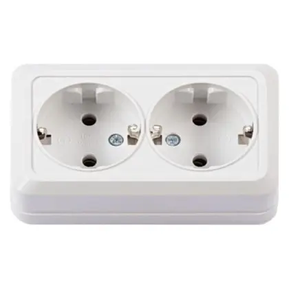 Двойная розетка TNSy Leon с заземлением IP20 белая (TNSy5000063) Двойная розетка TNSy Leon с заземлением IP20 белая (TNSy5000063)