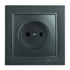 Розетка Nilson Thor антрацит 1-на без заземлення ( 27161015 )