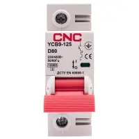 Автоматический выключатель CNC YCB9-125 1Р 80А 10kA D