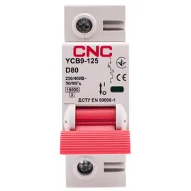 Автоматический выключатель CNC YCB9-125 1Р 80А 10kA D