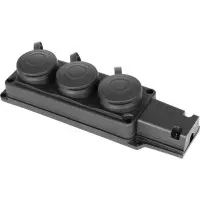 Каучуковая тройная колодка E.Next e.socket.rubber.029.3.16 16А с заземлением и защитной крышкой (s9100027)