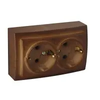 Розетка Nilson Themis горіх 2-на з заземленням ( 26271025 )