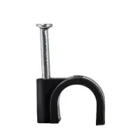 Кабельная скоба Аско-Укрем 8мм кругла черная 100шт (A0150030038)