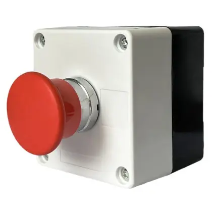Одноместный пост управления Promfactor FP4-BOX1W5 с металлической кнопкой-грибком "STOP"