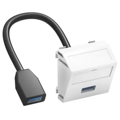 Кутовая USB розетка OBO Bettermann 3.0 modul 45 с кабелем подключения белая (6104934) Кутовая USB розетка OBO Bettermann 3.0 modul 45 с кабелем подключения белая (6104934)