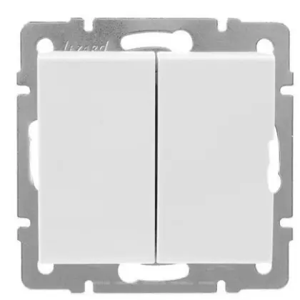 Двойной выключатель Lezard Rain (703-0288-101) (белый) Двойной выключатель Lezard Rain (703-0288-101) (белый)