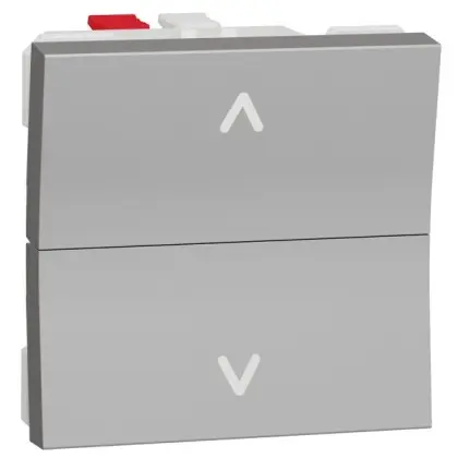 Двоклавішний вимикач Schneider Electric NU320730 для жалюзі (схема 4) 6А 2М (алюміній)