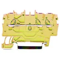 Прохідна клема Wago 2000-1306 для DIN-рейки 35х15 та 35х7,5 Push-in Cage Clamp® Ex e II 1мм² (жовта)