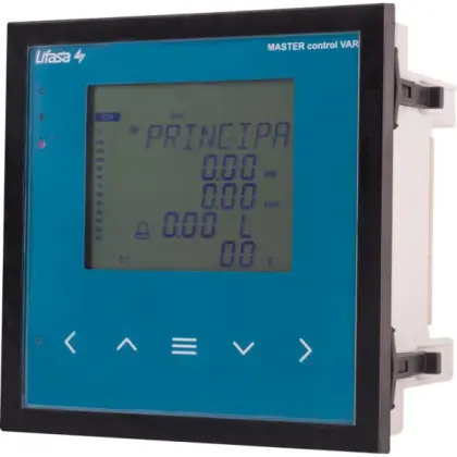 Регулятор реактивной мощности E.Next MASTER Control Var 6 на 6 ступеней AC110…480В с интерфейсом RS485 Регулятор реактивной мощности E.Next MASTER Control Var 6 на 6 ступеней AC110…480В с интерфейсом RS485